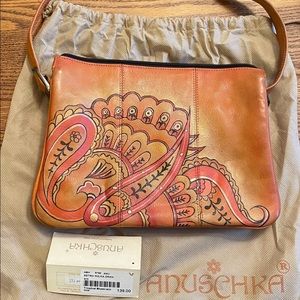 Anuschka Handpainted Genuine Leather Purse (orange)